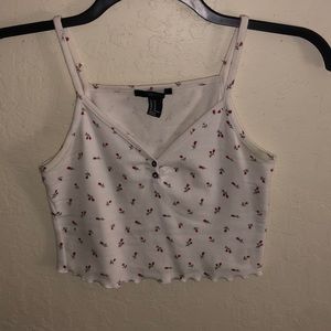 Medium Forever 21 Floral Print Cropped Tank Top